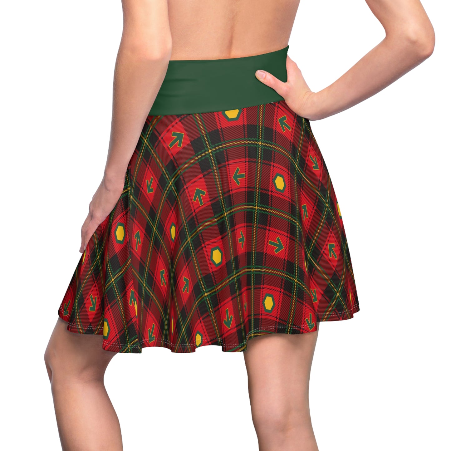 Holiday Plaid SMX Women's Skater Foldover Skirt