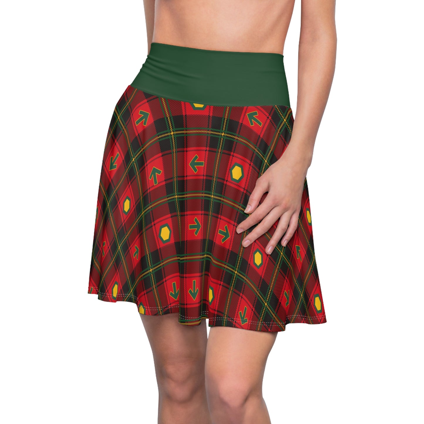 Holiday Plaid SMX Women's Skater Foldover Skirt