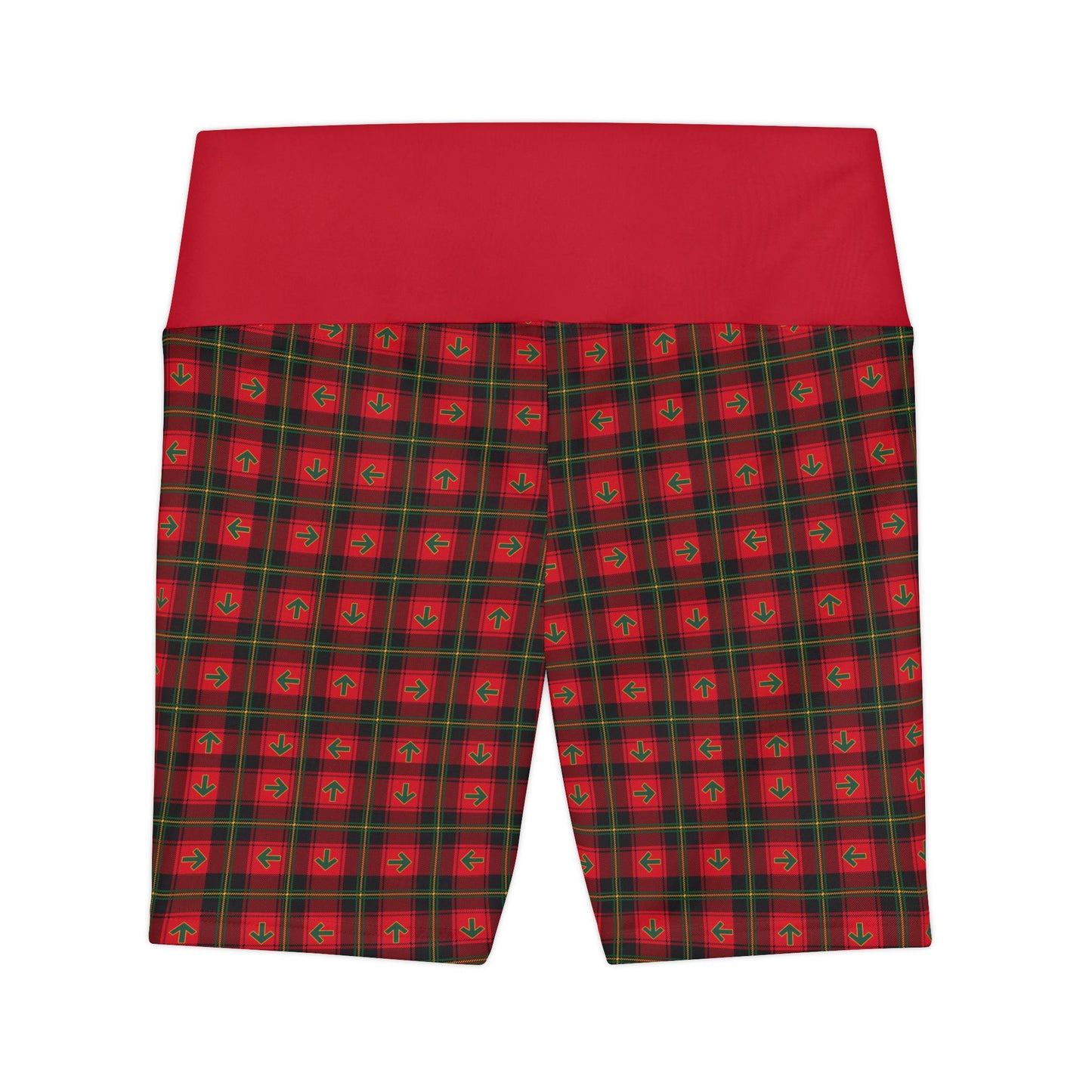 Holiday Plaid Arrows Biker Shorts