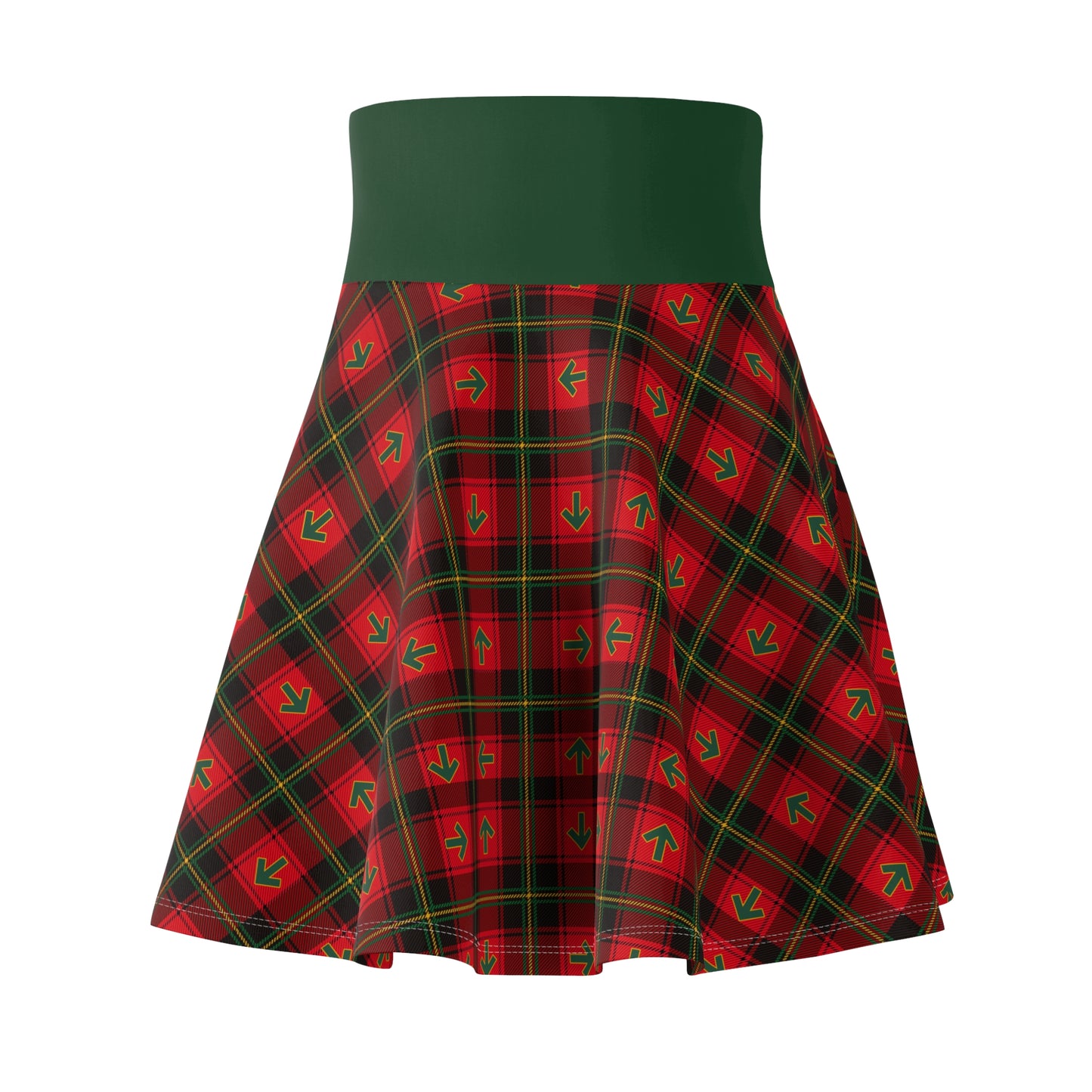 Holiday Plaid Arrow Women's Skater Foldover Skirt
