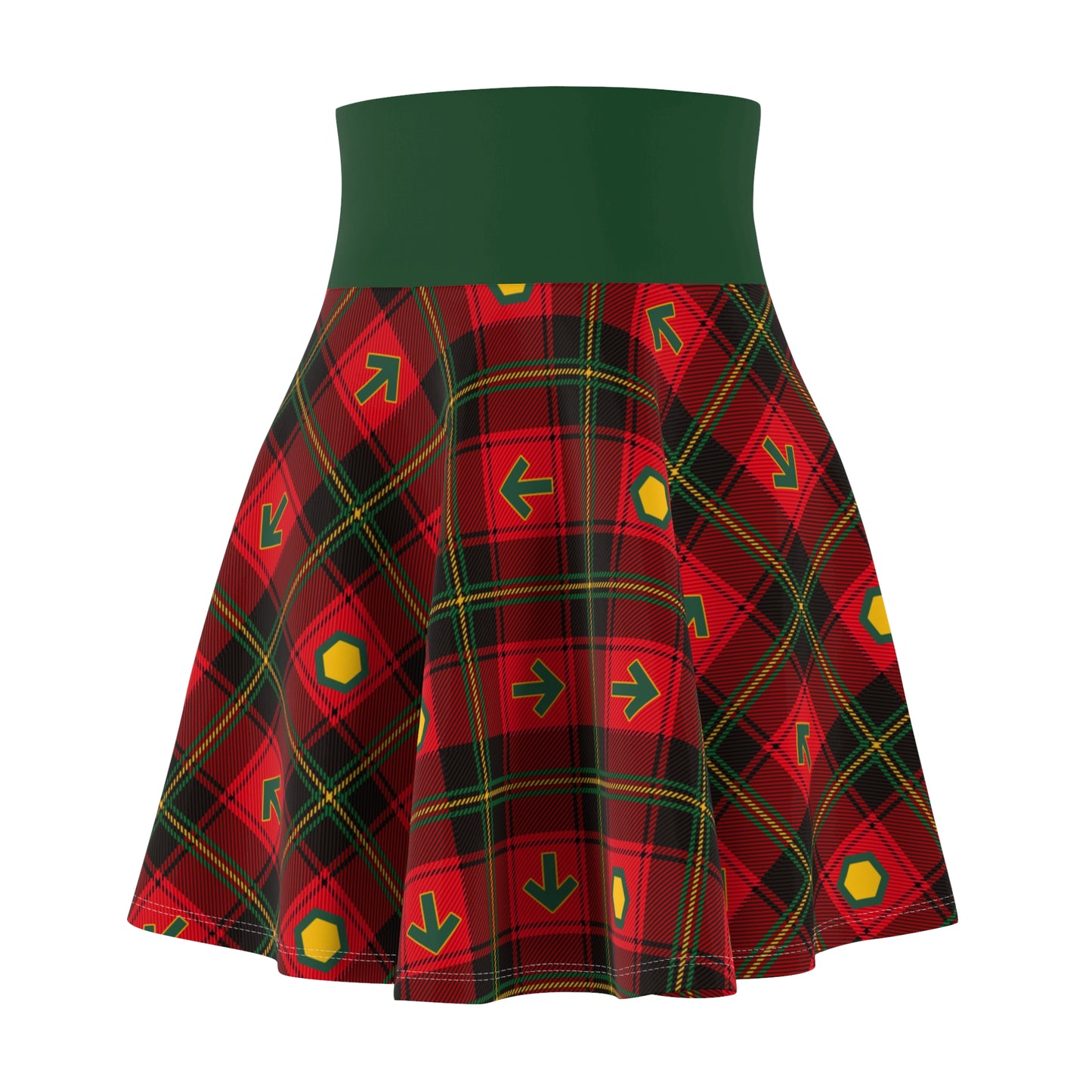 Holiday Plaid SMX Women's Skater Foldover Skirt