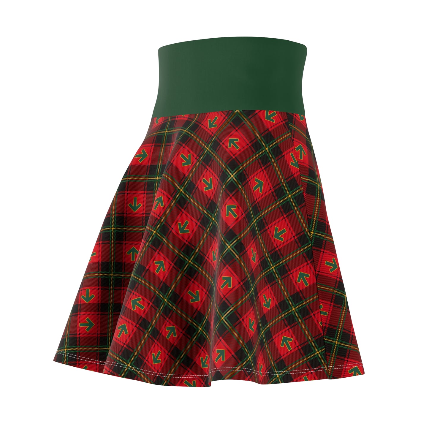 Holiday Plaid Arrow Women's Skater Foldover Skirt