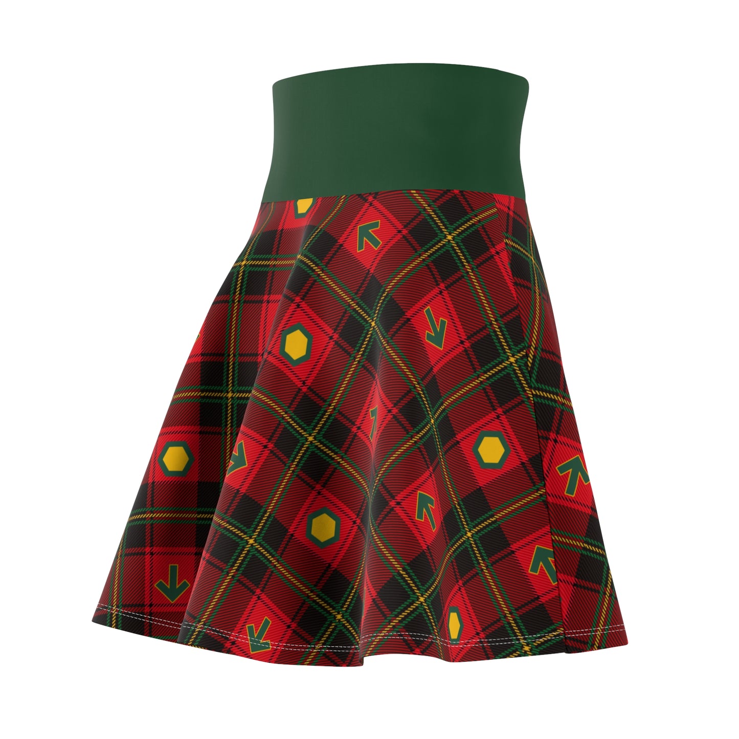 Holiday Plaid SMX Women's Skater Foldover Skirt