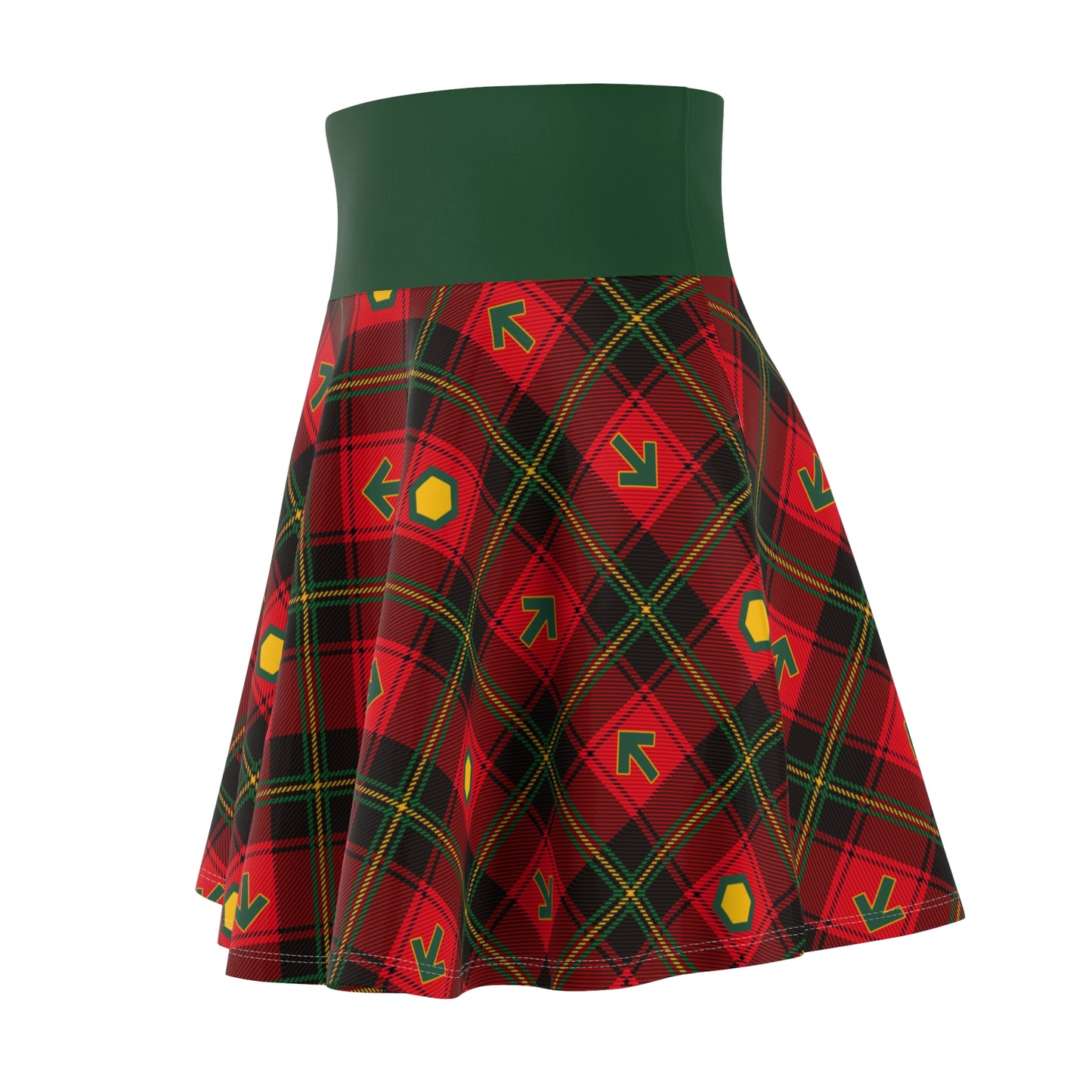 Holiday Plaid SMX Women's Skater Foldover Skirt