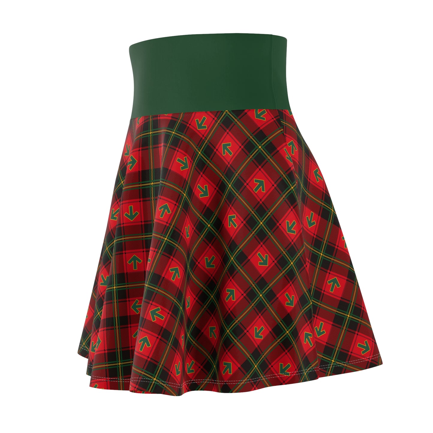 Holiday Plaid Arrow Women's Skater Foldover Skirt