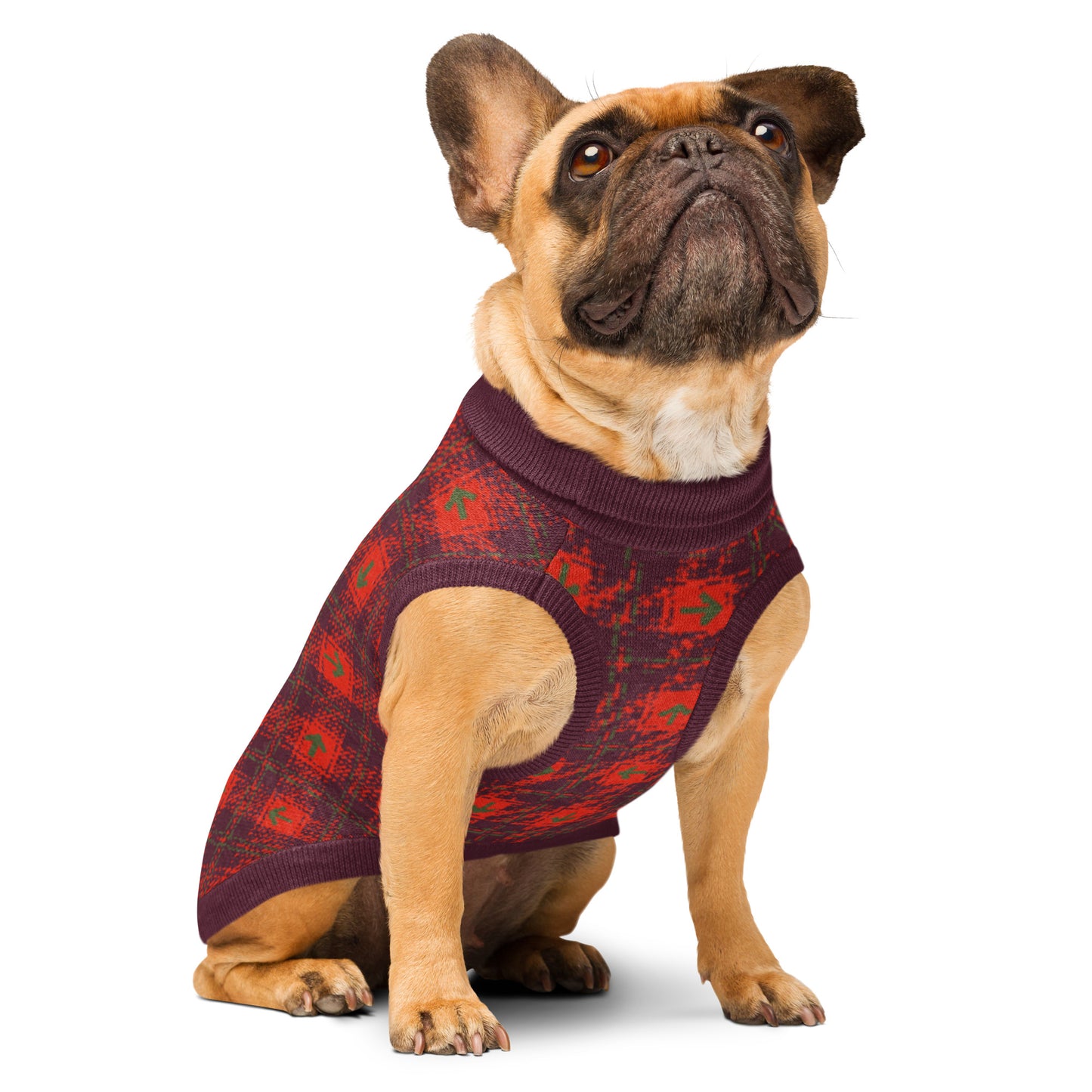 Holiday Plaid Arrows Pet Sweater